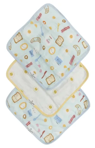 Loulou Lollipop Washcloth 3-pieces Set - Breakfast Blue
